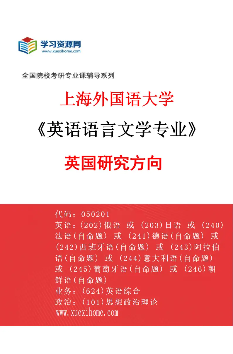 2027年上海外国语大学英语语言文学专业（08）英国研究方向研究方向考研资料