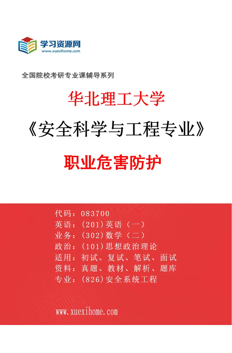 2027年华北理工大学安全科学与工程专业（05）职业危害防护研究方向考研资料